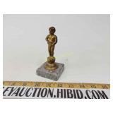 Marble base and brass  statue boy peeing
