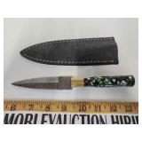 Damascus knife with sheath