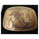 Mario andretti world champion belt buckle