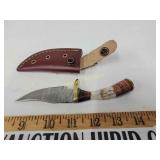 Damascus knife with sheath