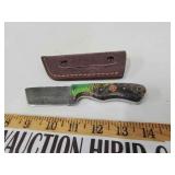 Damascus knife with sheath