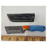 Damascus knife with sheath