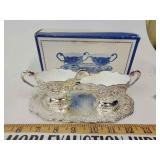 Sugar creamer with tray by Leonard vintage