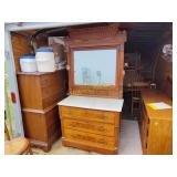 Marble top dresser drawers and mirror Bring help