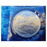 1999 Christmas 1 troy ounce silver round