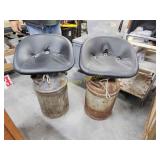 2 Milk can swivel chairs