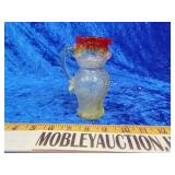 Kamawha Amberina glass owl pitcher small