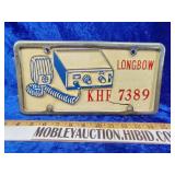 Vintage CB handle and bossed thin plastic license