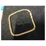 10kt Ladies rope bracelet
