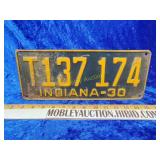 1930 Indiana license plate