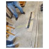 Concrete bull float handles and brush