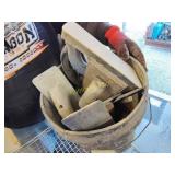 Bucket full concrete hand tools