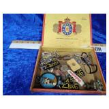 Misc cigar box - clock keys-& more