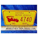 1992 historical vehicle license plate