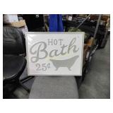 Large metal bath sign