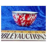 Red splatter enamel pan