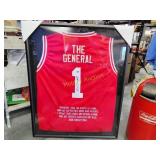 The General Bob Knight autographed jersey framed