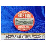 1968 Rose bowl Indiana University football button