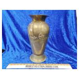 Hammered brass vase