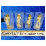 Vintage glass set when put hot liquid in clothes