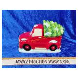 Red truck w/ Christmas tree Cookie jar
