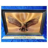 Vintage copper metal 3D eagle wall art plaque