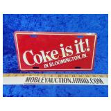 Coke license plate Bloomington Indiana
