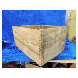 Old wooden match stick shipping crate