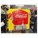 1940s double-sided porcelain Coca-Cola hanging