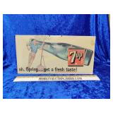 Orig 1962 litho cardboard 7Up advertising