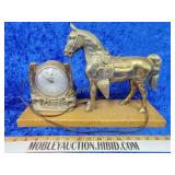 Vintage horse clock plugs in motor hum