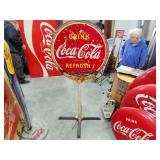Rare 1939 Coca-Cola lollipop sign with stand