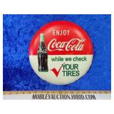 Coca-Cola button embossed newer