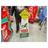 Porcelain double-sided slow school zone