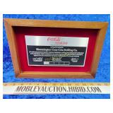 Bloomington Coca-Cola bottling Co. Plaque