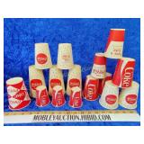 Assortment vantage wax Coca-Cola cups