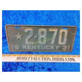 1931 Kentucky license plate