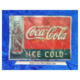 1934 original drink Coca-Cola ice cold embossed