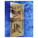 Gold 2020 Trump train bill replica