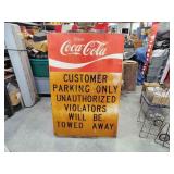 60"x 28" Coca-Cola customers parking only heavy