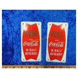 Coca-Cola door pushing pull signs