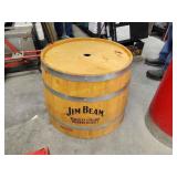 Jim beam half barrel displays wooden