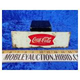 Vintage little metal fishtail coke sign