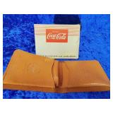 Rare drink Coca-Cola pig skin bill fold with box