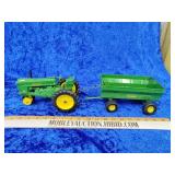 Ertl 70 John Deere & wagon tractor missing tire