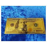 $100 bill gold replica