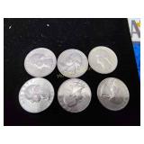 Six silver quarters