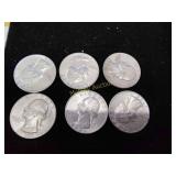 Six silver quarters