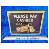 Dr pepper sign please pay cashier