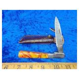 Damascus pocket knife